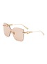 Main View - Click To Enlarge - DIOR - CD Chain Metal Angular Sunglasses