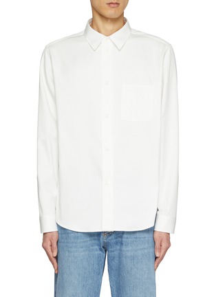 Main View - Click To Enlarge - LOEWE - Embroidered Anagram Pocket Cotton Shirt