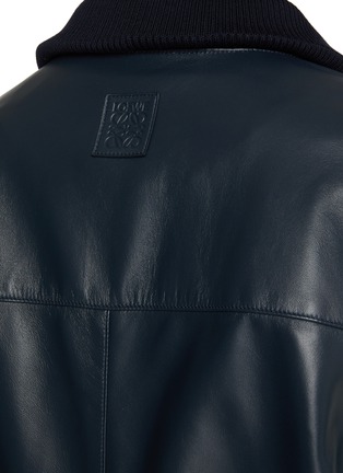  - LOEWE - Stand Collar Leather Varsity Jacket