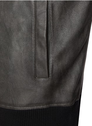  - LOEWE - High Neck Zip Up Leather Jacket