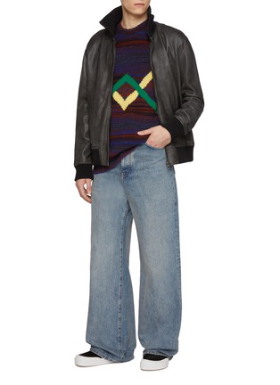 Figure View - Click To Enlarge - LOEWE - High Neck Zip Up Leather Jacket