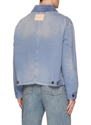 Back View - Click To Enlarge - LOEWE - Patch Pocket Button Up Cotton Workwear Jacket