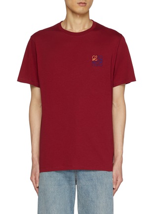 Main View - Click To Enlarge - LOEWE - Embroidered Anagram Crewneck Cotton T-Shirt