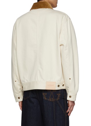 Back View - Click To Enlarge - LOEWE - Contrast Collar Zipup Cotton Denim Jacket