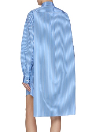 Back View - Click To Enlarge - MIU MIU - Striped Button Up Cotton Shirt Dress