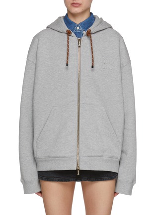 Main View - Click To Enlarge - MIU MIU - Rope Cord Cotton Hoodie