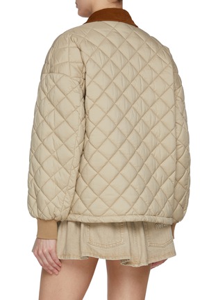 Back View - Click To Enlarge - MIU MIU - Quilted Corduroy Collar English Coat