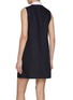 Back View - Click To Enlarge - MIU MIU - Poplin Collar Chalk Stripe Dress