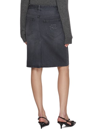 Back View - Click To Enlarge - MIU MIU - Dark Wash Denim Pencil Skirt