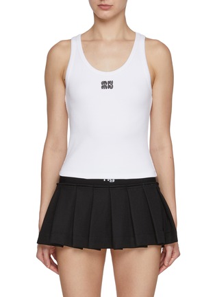 Main View - Click To Enlarge - MIU MIU - Ricamo Logo Front Tank Top