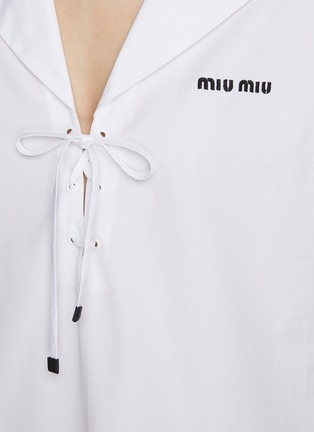  - MIU MIU - Sailor Collar Pleated Cotton Mini Dress