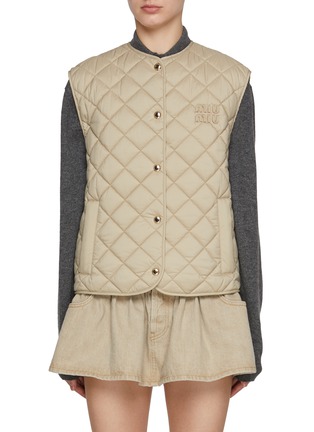 Main View - Click To Enlarge - MIU MIU - Quilted English Style Gilet