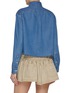 Back View - Click To Enlarge - MIU MIU - Cropped Denim Shirt