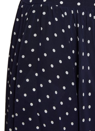  - MIU MIU - Polka Dot Pleated Silk Crepe Midi Skirt