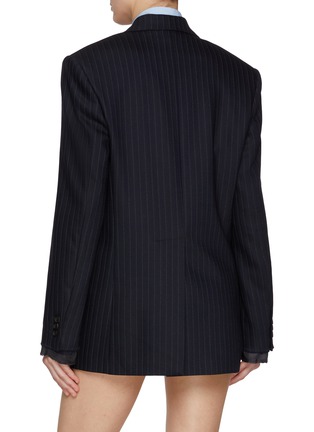 Back View - Click To Enlarge - MIU MIU - Single Breasted Notch Lapel Chalk stripe Blazer