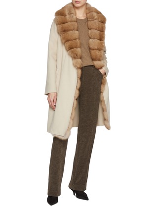 Figure View - Click To Enlarge - YVES SALOMON - Fur Collar Belted Coat