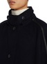 Detail View - Click To Enlarge - YVES SALOMON - Leather Piping Wool Cashmere Cape Coat