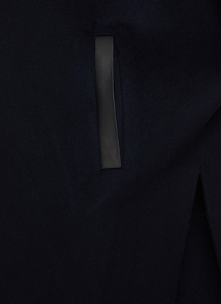  - YVES SALOMON - Leather Piping Wool Cashmere Cape Coat