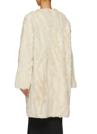 Back View - Click To Enlarge - YVES SALOMON - Intarsia Shearling Coat