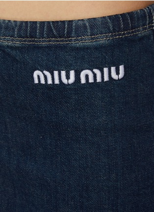  - MIU MIU - Logo Embroidered Denim Mini Skirt