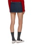 Back View - Click To Enlarge - MIU MIU - Logo Embroidered Denim Mini Skirt