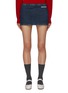 Main View - Click To Enlarge - MIU MIU - Logo Embroidered Denim Mini Skirt