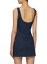 Back View - Click To Enlarge - MIU MIU - Logo Embroidered Denim Bodycon Mini Dress