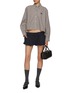 Figure View - Click To Enlarge - MIU MIU - Cropped Vichy Poplin Shirt