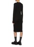 Back View - Click To Enlarge - MIU MIU - Long Sleeve Bodycon Silk Midi Dress