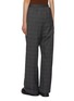 Back View - Click To Enlarge - MIU MIU - Elastic Logo Waist Wool Trousers