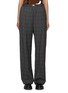 Main View - Click To Enlarge - MIU MIU - Elastic Logo Waist Wool Trousers