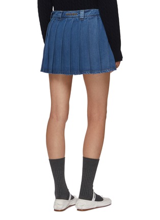 Back View - Click To Enlarge - MIU MIU - Pleated Denim Mini Skirt