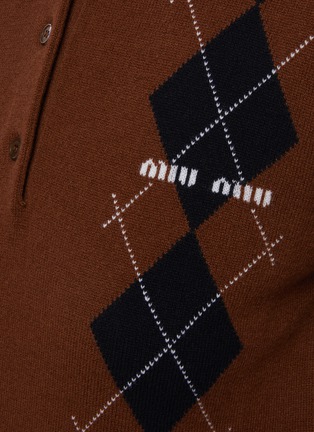  - MIU MIU - Argyle Knit Cashmere Polo Shirt