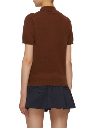 Back View - Click To Enlarge - MIU MIU - Argyle Knit Cashmere Polo Shirt