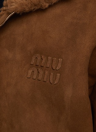  - MIU MIU - Hooded Shearling Zip Up Jacket