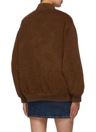 Back View - Click To Enlarge - MIU MIU - Double Velour Long Bomber Jacket