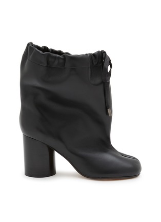 Main View - Click To Enlarge - MAISON MARGIELA - 80 Tabi Drawstring Leather Ankle Boots