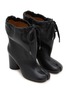 Figure View - Click To Enlarge - MAISON MARGIELA - 80 Tabi Drawstring Leather Ankle Boots