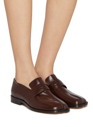 Figure View - Click To Enlarge - MAISON MARGIELA - Tabi Abrasivato Leather Loafers