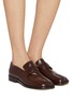 Figure View - Click To Enlarge - MAISON MARGIELA - Tabi Abrasivato Leather Loafers