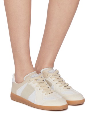 Figure View - Click To Enlarge - MAISON MARGIELA - Replica Inside Out Leather Suede Women's Sneakers