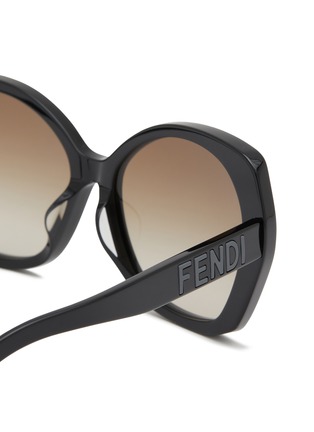 Detail View - Click To Enlarge - FENDI - Lettering Acetate Round Sunglasses