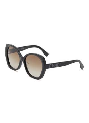 Main View - Click To Enlarge - FENDI - Lettering Acetate Round Sunglasses
