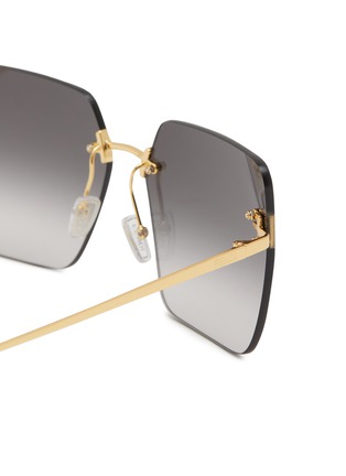 Detail View - Click To Enlarge - FENDI - Fendi First Crystal Metal Square Sunglasses