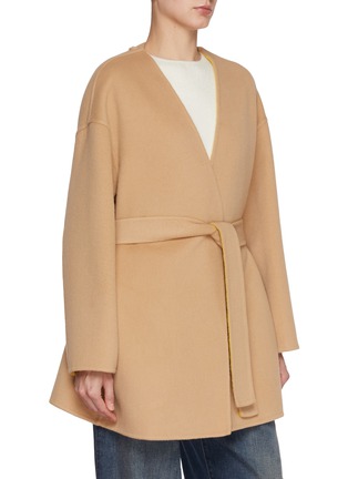 Detail View - Click To Enlarge - FABIANA FILIPPI - Detachable Scarf Belted Wool Cashmere Coat