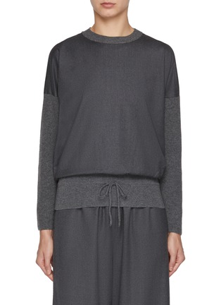 Main View - Click To Enlarge - FABIANA FILIPPI - Drawstring Hem Wool Silk Knit Top