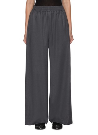 Main View - Click To Enlarge - FABIANA FILIPPI - Elasticated Wide Leg Wool Blend Flannel Pants