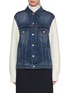 Main View - Click To Enlarge - FABIANA FILIPPI - Hybrid Knit Dark Wash Denim Jacket