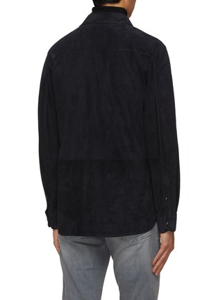 Back View - Click To Enlarge - BRIONI - Resinato Eric Unlined Suede Overshirt