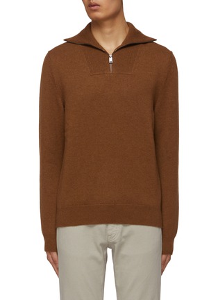 Main View - Click To Enlarge - BRIONI - Lupetto Half Zip Cashmere Knit Sweater